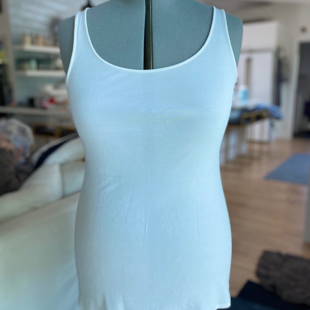 Eileen Fisher cream, 100% silk crepe top